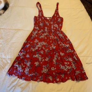 Red floral dressy. Size M